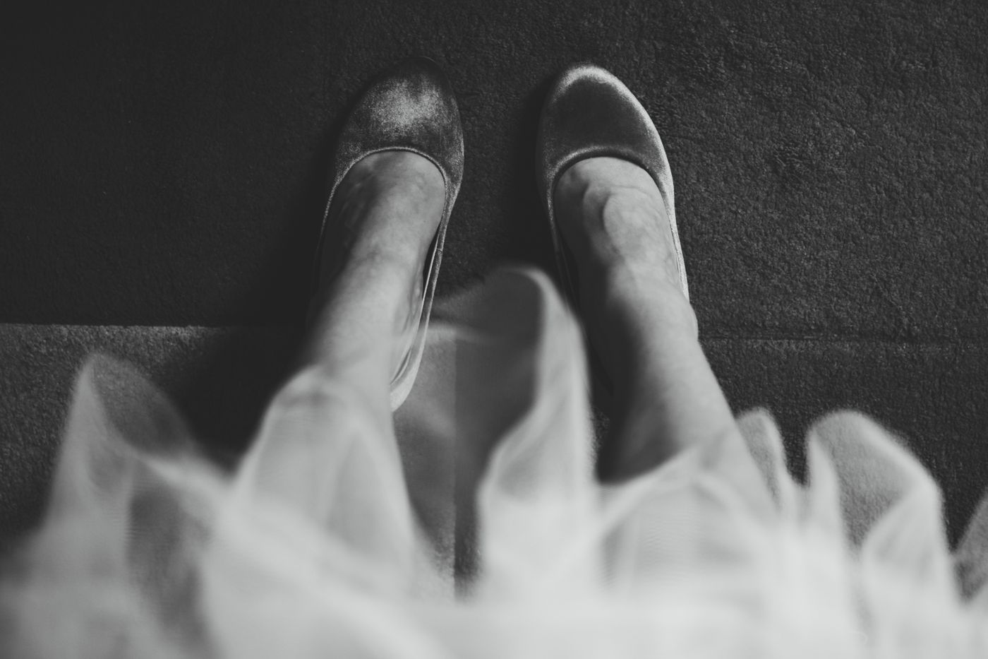 Rounded flat shoes seen from above